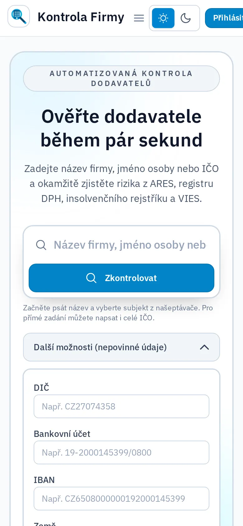 KontrolaFirmy.cz, telefon