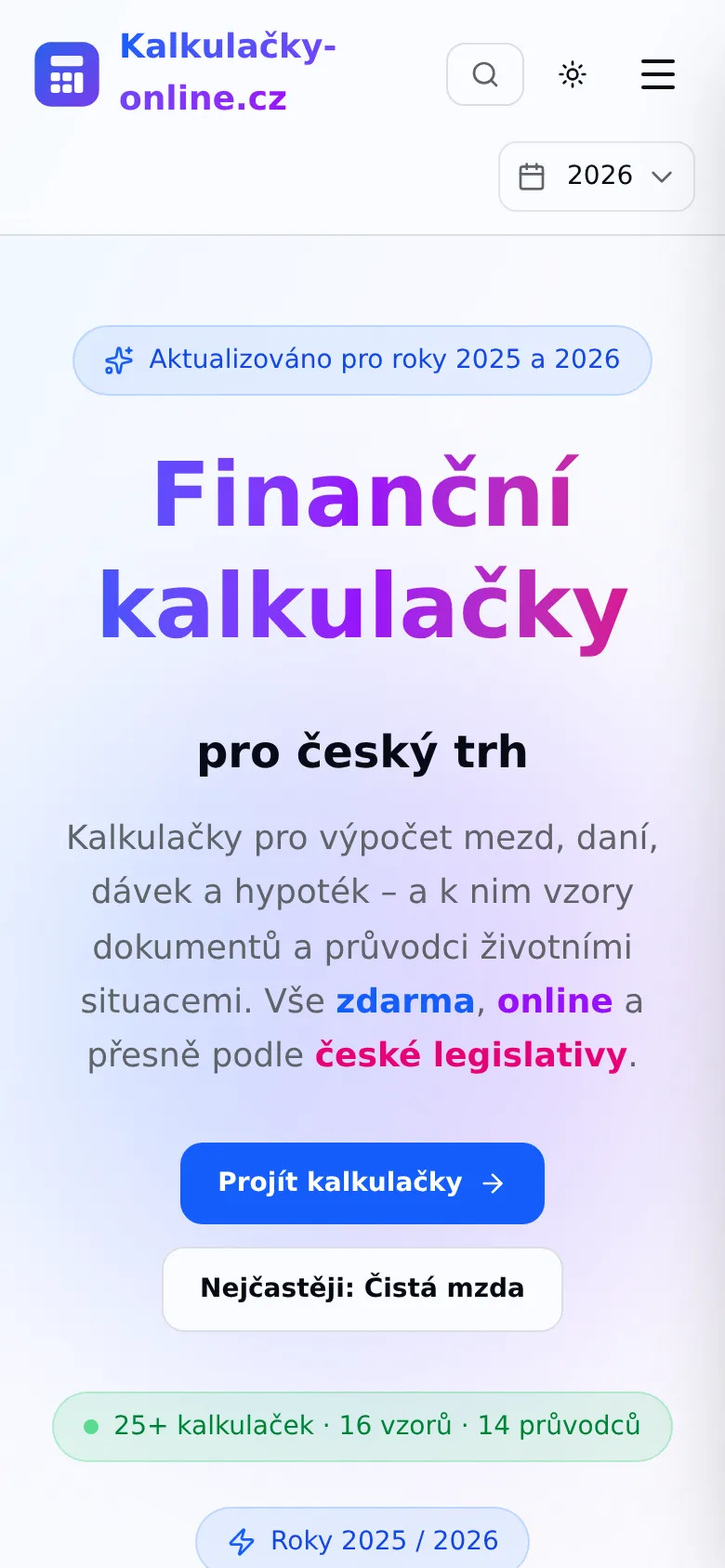 Kalkulačky online, telefon